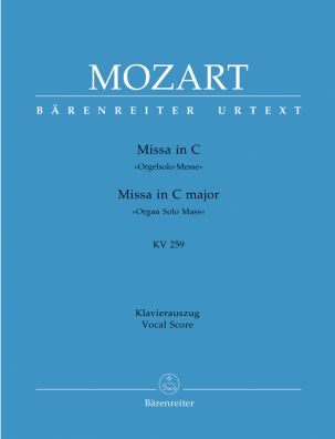 Missa in C major (K.259) (Organ Solo Mass) (Vocal Score)