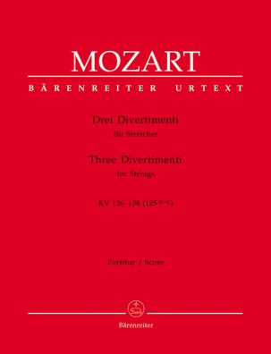 Three Divertimenti for Strings (K.136-138) (Full Score)