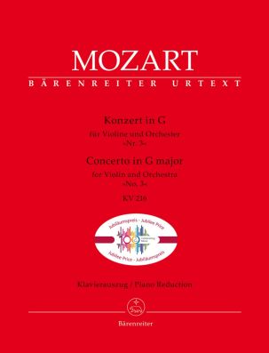Concerto for Violin No.3 in G major (K.216) (Violin & Piano)