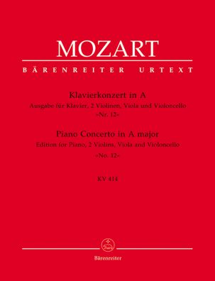 Concerto for Piano No.12 in A major (K.414) (Chamber Edition, Score & Parts)