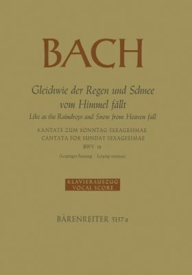 Cantata No.18: Gleichwie der Regen und Schnee vom Himmel fällt (BWV 18) (Vocal Score)