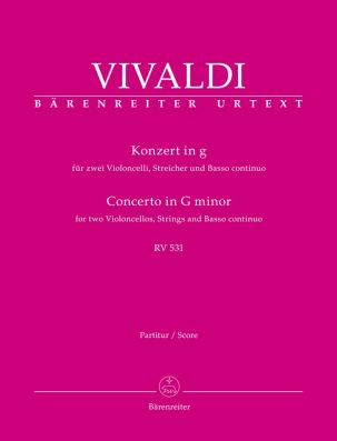 Concerto for two Violoncellos, Strings and Basso continuo in G minor RV 531 (Full Score)