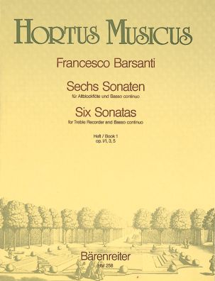 Six Sonatas Op.1 for Recorder and Basso Continuo Book 1