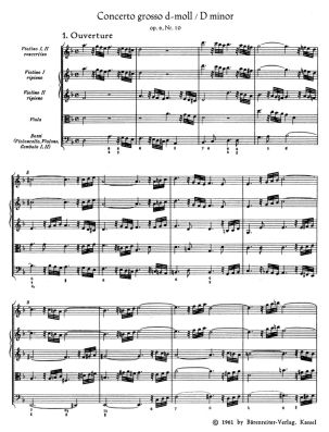 Concerto Grosso Op.6, No. 10 in D minor Score