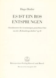 Es ist ein Ros entsprungen Op.10