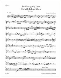 I will magnify Thee (HWV 250b) Chapel Royal Anthem (Oboe)