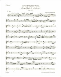 I will magnify Thee (HWV 250b) Chapel Royal Anthem (Violin I)