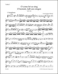 O Come Let Us Sing (HWV 253) Chandos Anthem No.8 (Violin I)