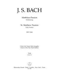 St Matthew Passion. Early version (BWV 244b) (Viola Chorus II)