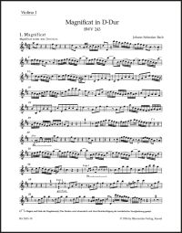 Magnificat in D major (BWV 243) (Violin I)