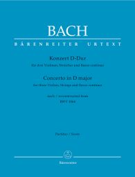 Concerto for Three Violins in D (after BWV 1064) (reconstructed) (Full Score, paperback)