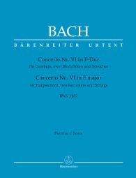 Concerto for Harpsichord No.6 in F major (BWV 1057) (Full Score, paperback)