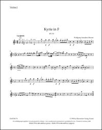 Kyrie in F major (K.33) (Violin I)