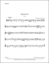 Kyrie in F major (K.33) (Violin II)