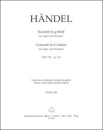 Concerto for Organ Op.4. No. 3 in G minor (HWV 291) (Violin solo)