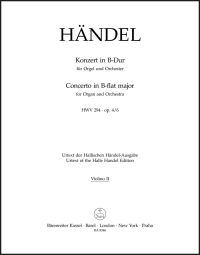 Concerto for Organ in B-flat Major Op.4/6 (HWV 294) (Violin II)