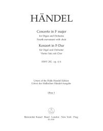 Concerto for Organ Op.4 No.4 in F major: Choral 4th Movement (HWV 292) Wind Set