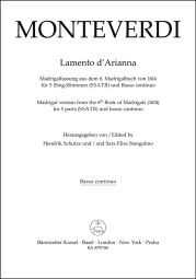 Lamento d'Arianna. Madrigal version from the 6th Book of Madrigals (1614) (Basso continuo)
