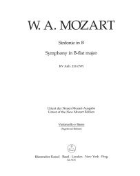Symphony in B flat major (K.Anh.216 K.74g) (Cello/Bass)