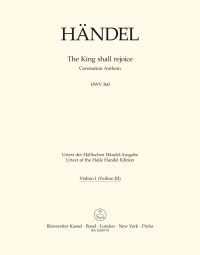 The King Shall Rejoice (HWV 260) Coronation Anthem (Violin I)
