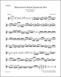 Missa brevis Sancti Joannis de Deo (Little Organ Mass) (Hob.XXII:7) (Violin I)