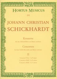 Concertos for four Treble Recorders and Basso continuo II (Score & Parts)