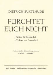 Fürchtet euch nicht (BuxWv 30) (Full Score, paperback)
