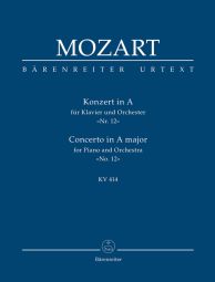 Concerto for Piano No.12 in A major (K.414) (Study Score)